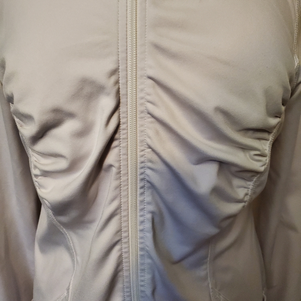 Flattering White Athletic Jacket - Picture 2 of 10